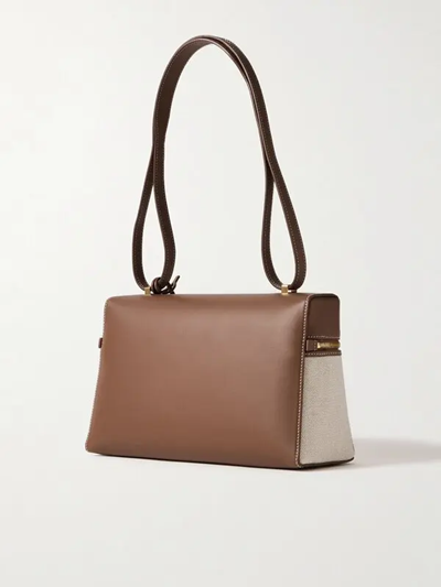 Loro Piana  L27 canvas and leather shoulder bag