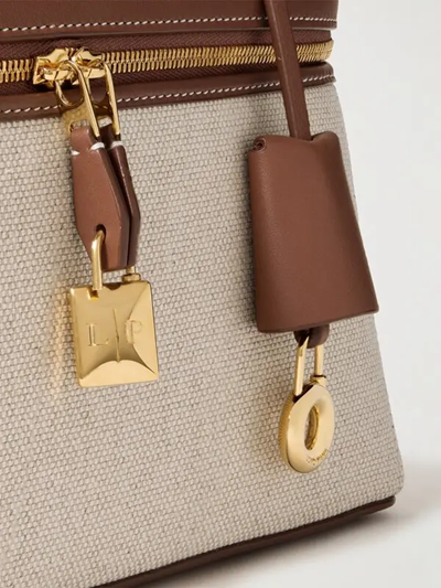 Loro Piana  L27 canvas and leather shoulder bag