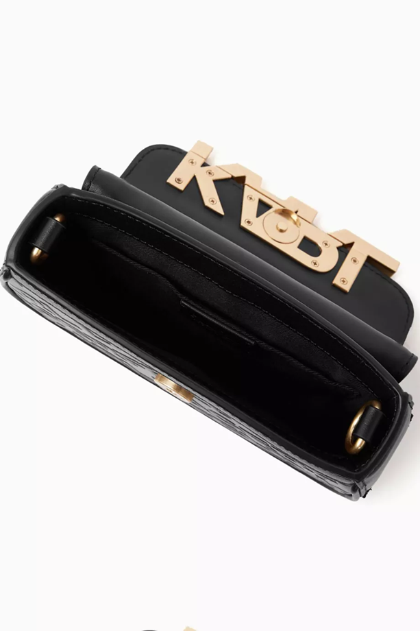 Original KARL LAGERFELD K/Letters Embossed Crossbody Bag in Leather