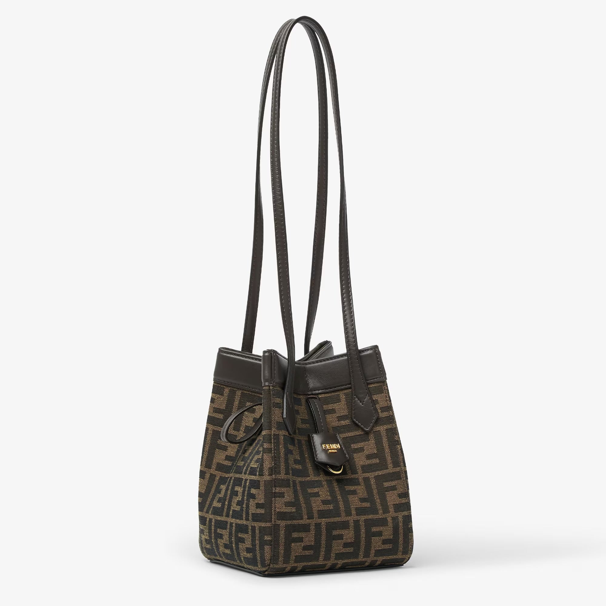 Fendi Origami Mini Brown FF jacquard fabric mini bag