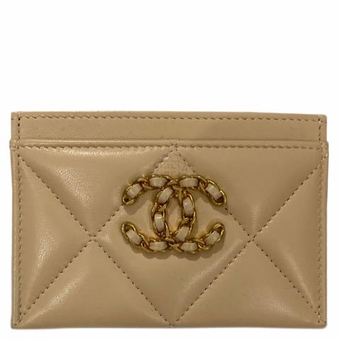 Chanel Quilted Leather Chanel 19 Card Holder
