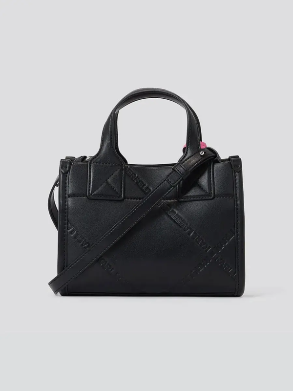 Original KARL LAGERFELD EMBOSSED SMALL TOTE BAG - BLACK