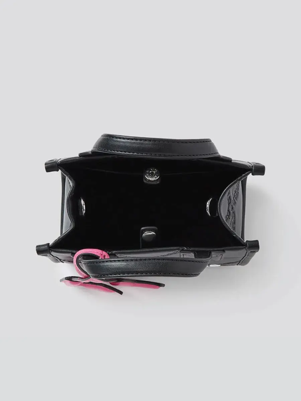 Original KARL LAGERFELD EMBOSSED SMALL TOTE BAG - BLACK