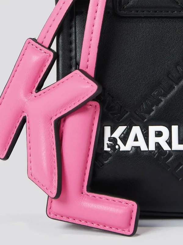 Original KARL LAGERFELD EMBOSSED SMALL TOTE BAG - BLACK