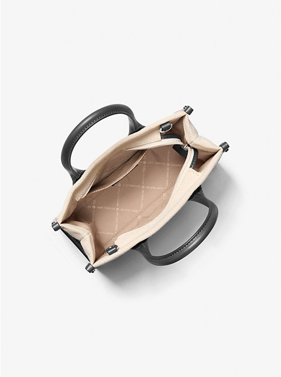 Michael Kors Mirella Small Two-Tone Canvas Crossbody Bag