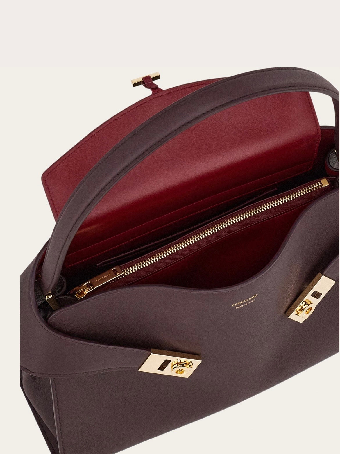 Ferragamo Hug soft bicolor shoulder bag