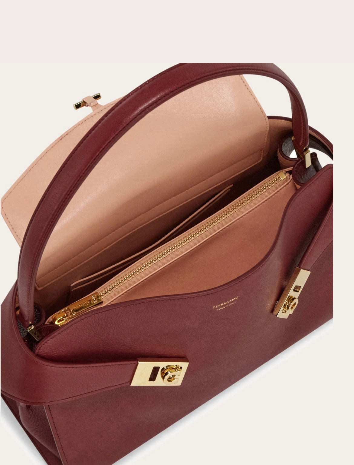 Ferragamo Hug soft bicolor shoulder bag