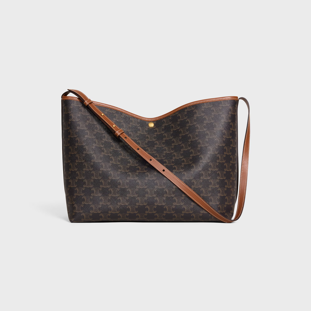 CELINE SOFT SHOPPER BAG IN Triomphe Canvas and Calfskin