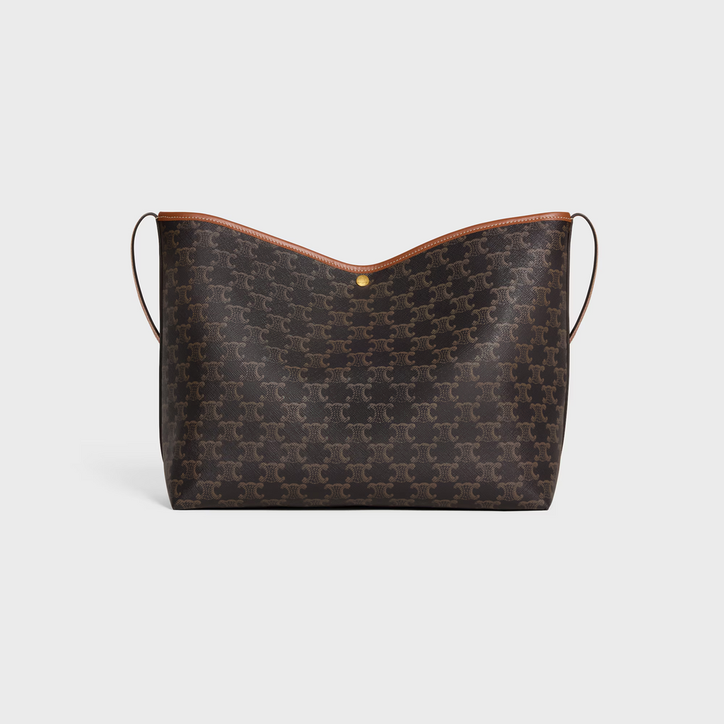 CELINE SOFT SHOPPER BAG IN Triomphe Canvas and Calfskin