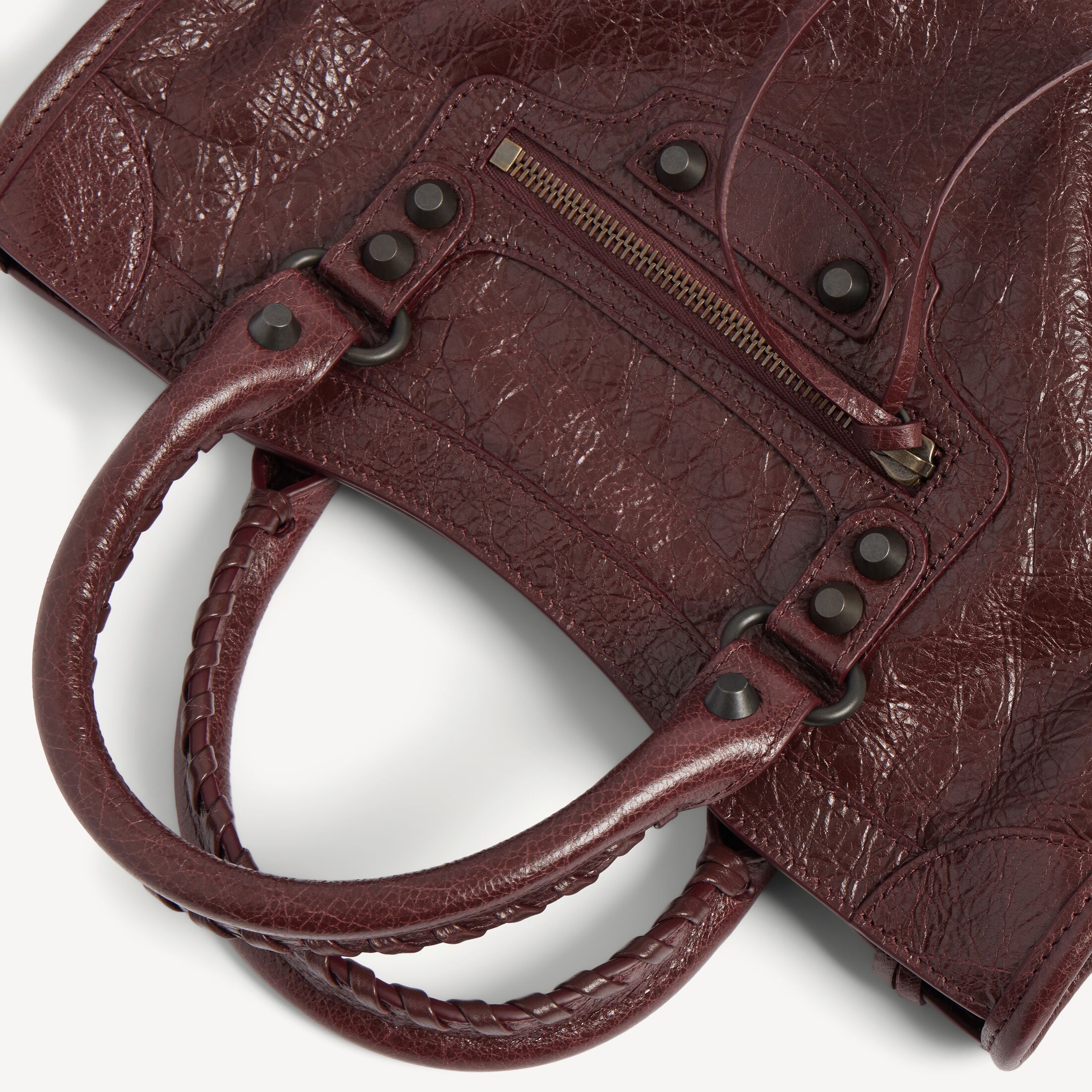 BALENCIAGA WOMEN'S LE CITY BAG SMALL IN DARK BURGUNDY