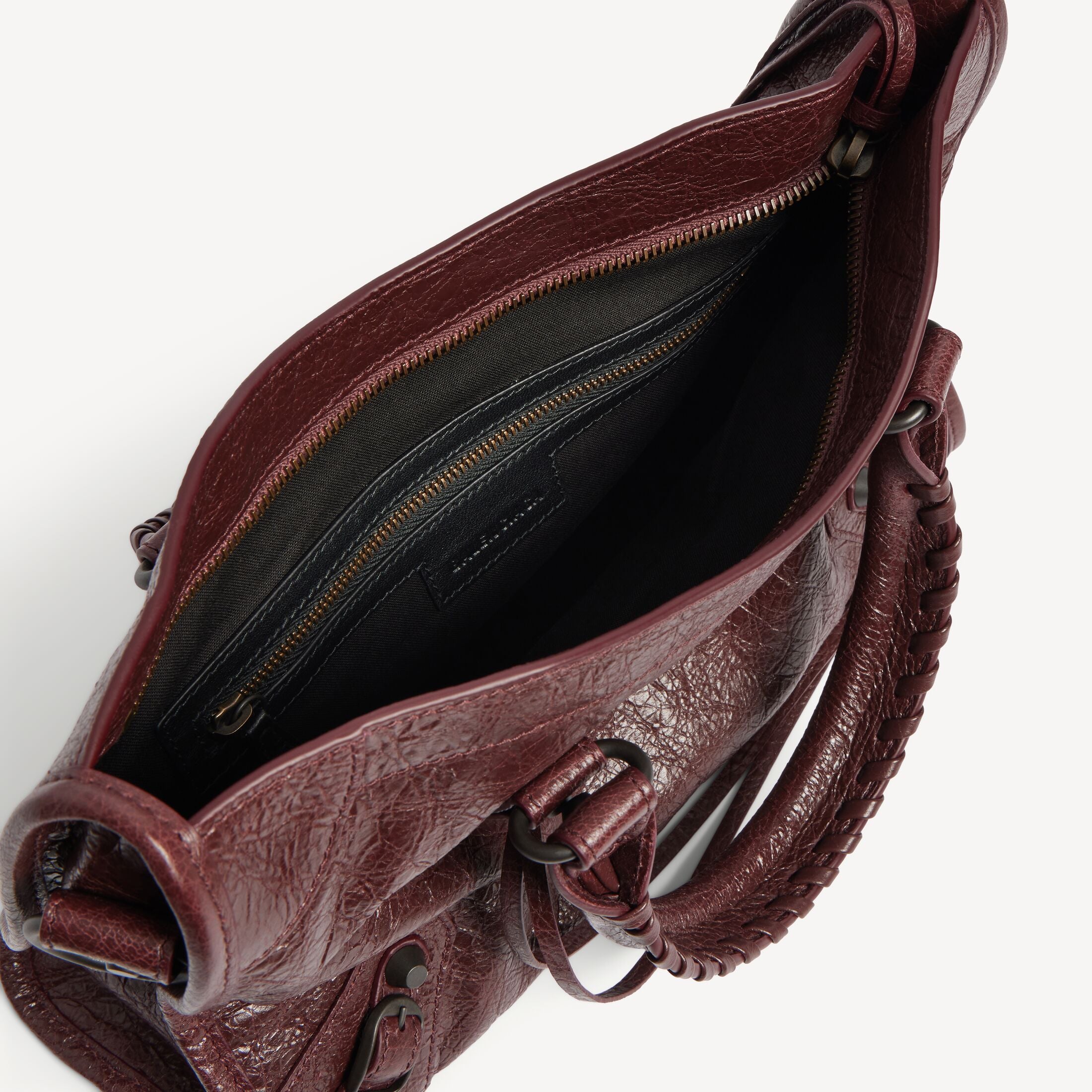 BALENCIAGA WOMEN'S LE CITY BAG SMALL IN DARK BURGUNDY