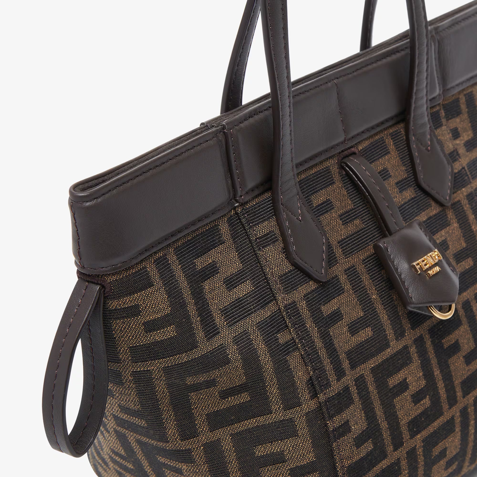 Fendi Origami Mini Brown FF jacquard fabric mini bag