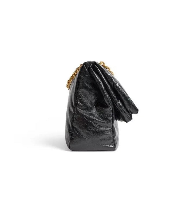 BALENCIAGA WOMEN'S MONACO MEDIUM CHAIN BAG IN BLACK