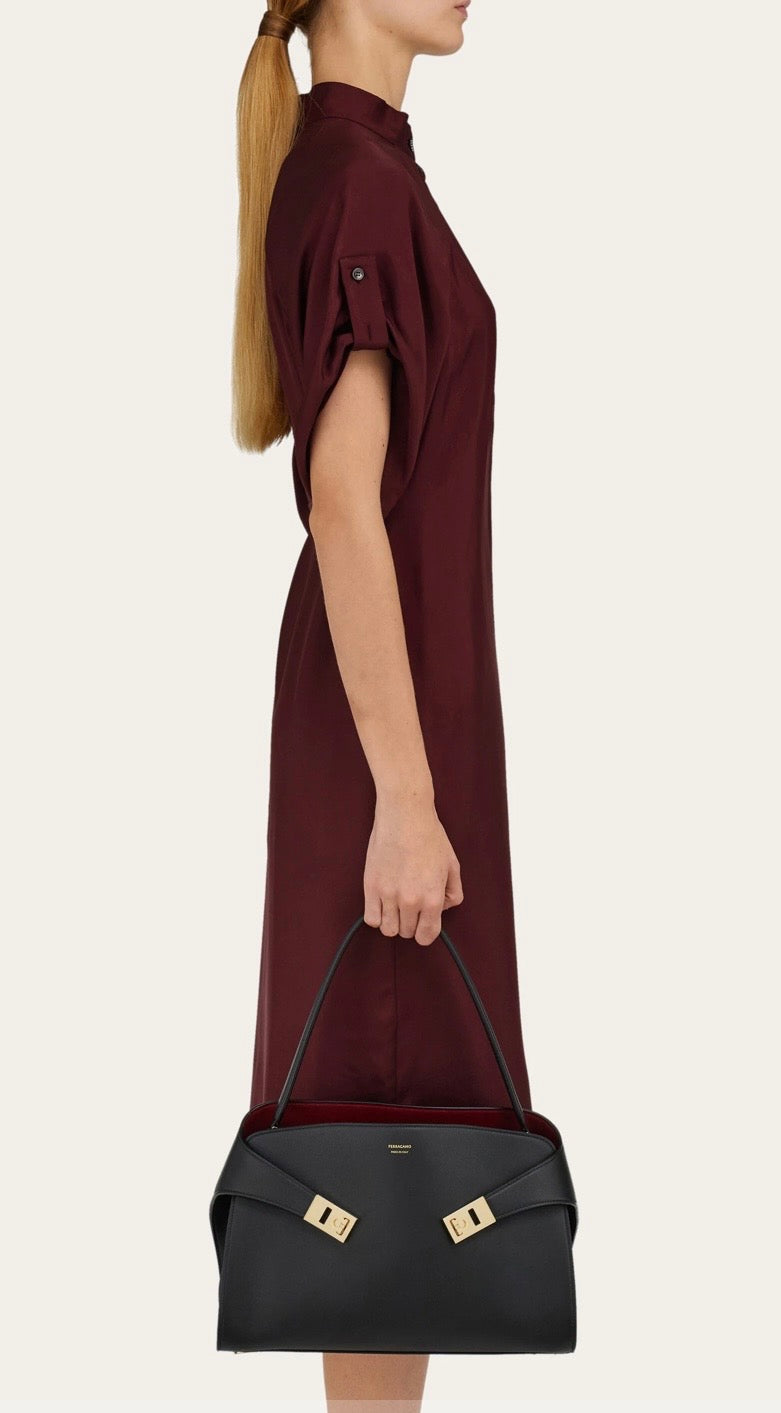 Ferragamo Hug soft bicolor shoulder bag