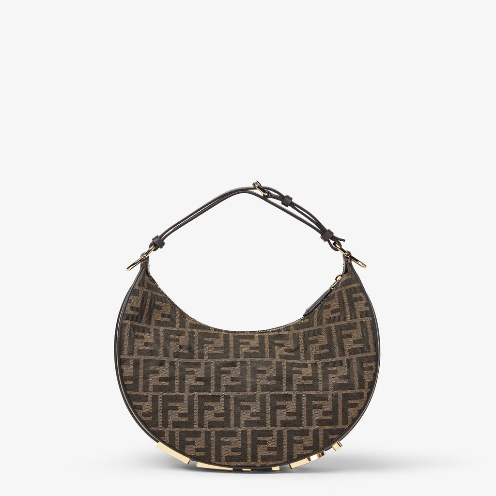 Fendigraphy Small Brown FF jacquard fabric bag