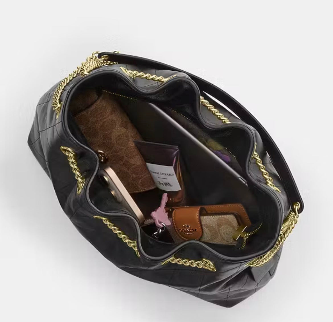 Coach Evelyn Shoulder Bag With Quilting