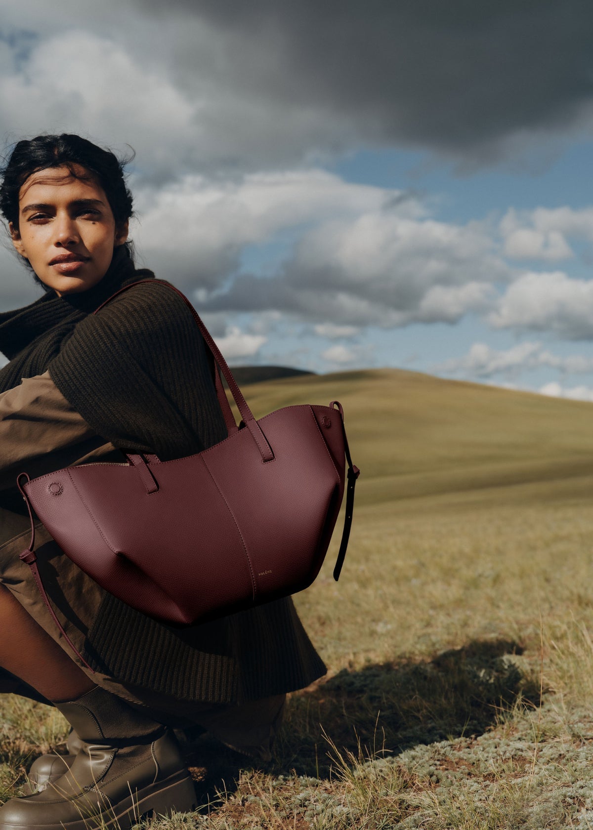 Polene Cyme Mini
Edition Textured Black Cherry