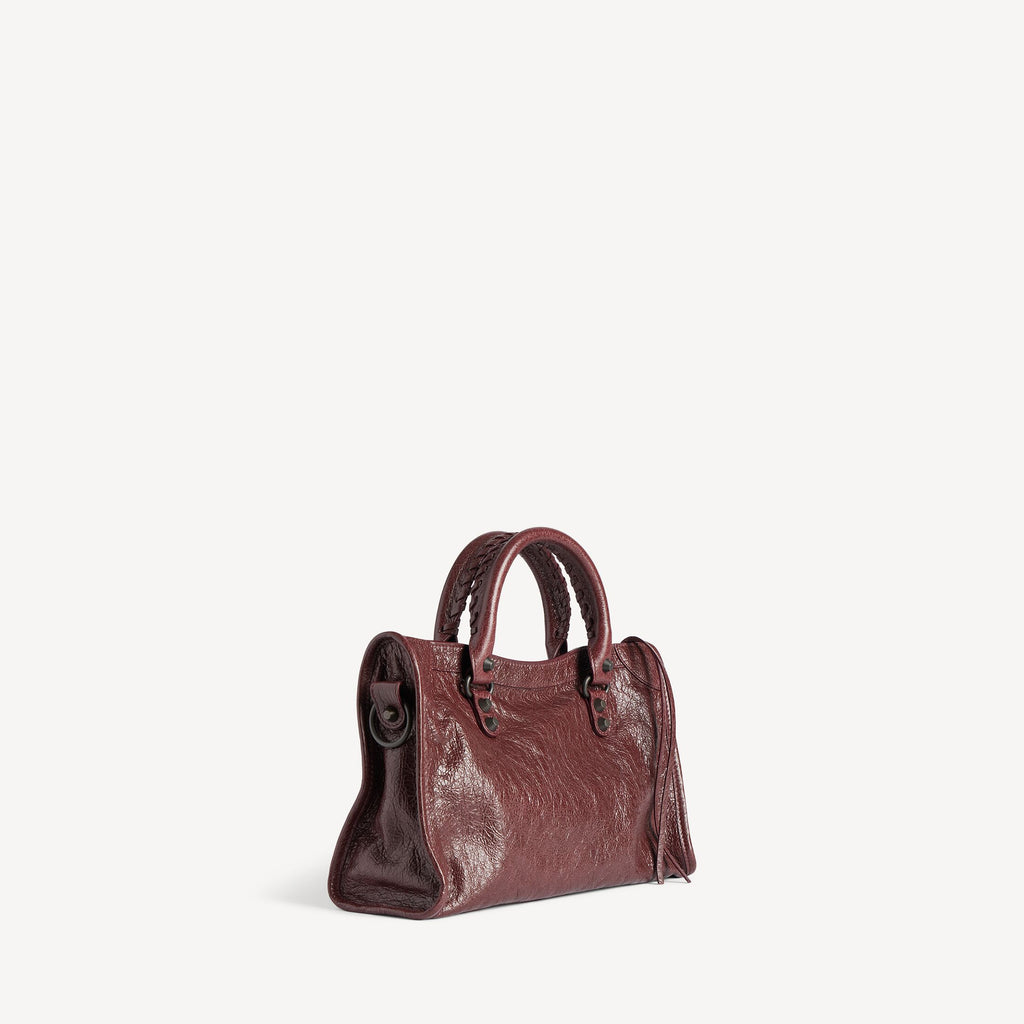 BALENCIAGA WOMEN'S LE CITY BAG SMALL IN DARK BURGUNDY
