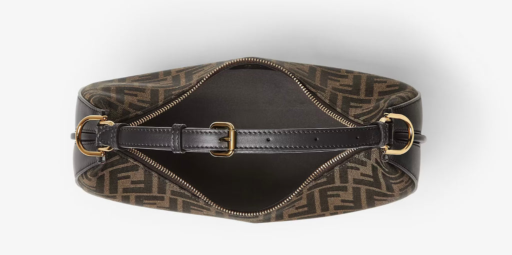 Fendigraphy Small Brown FF jacquard fabric bag