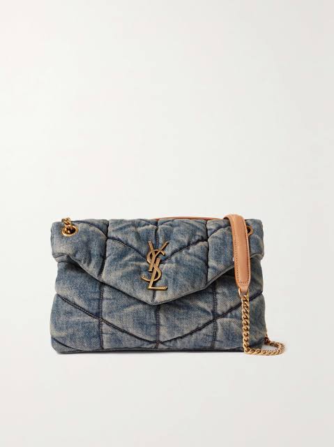 Ysl Loulou Puffer Denim Bag