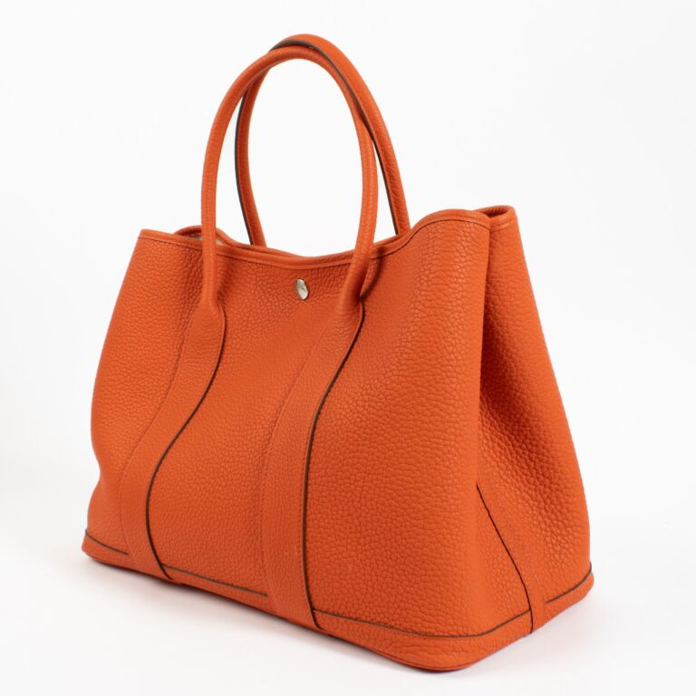 Hermes Garden Orange Black Silver hardware K stamp