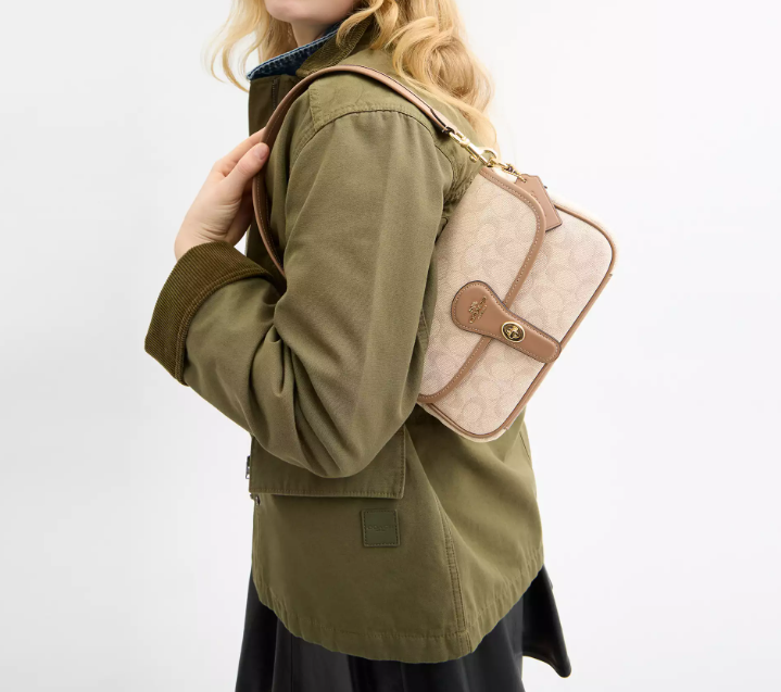 Coach Hadley Shoulder Bag With Signature Canvas