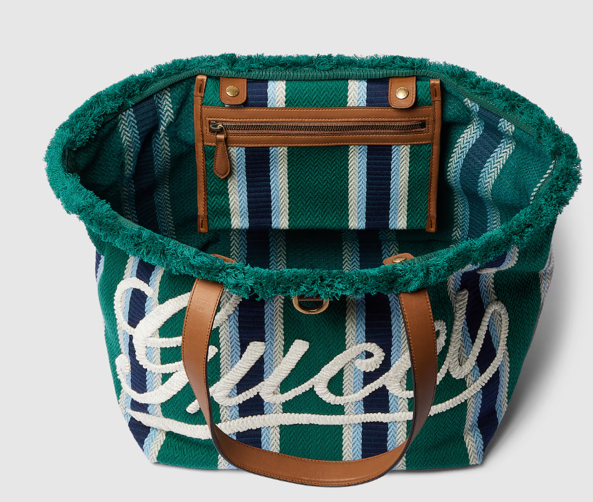 Gucci Embroidered medium canvas tote bag