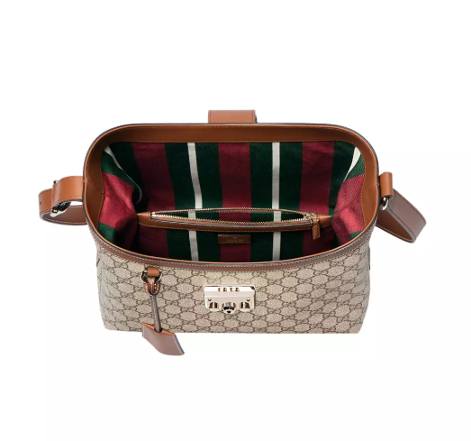 Gucci Padlock Medium Shoulder Bag Supreme Canvas Brown