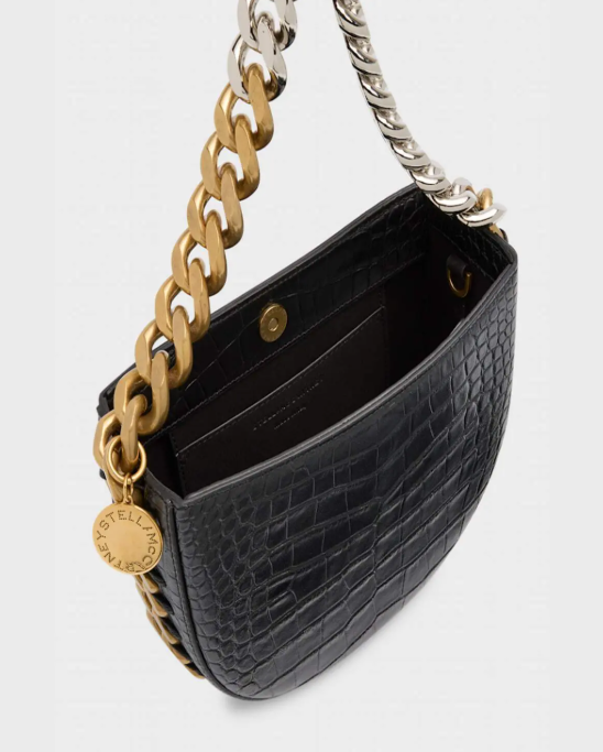 Stella McCartney Frayme Croc shoulder bag