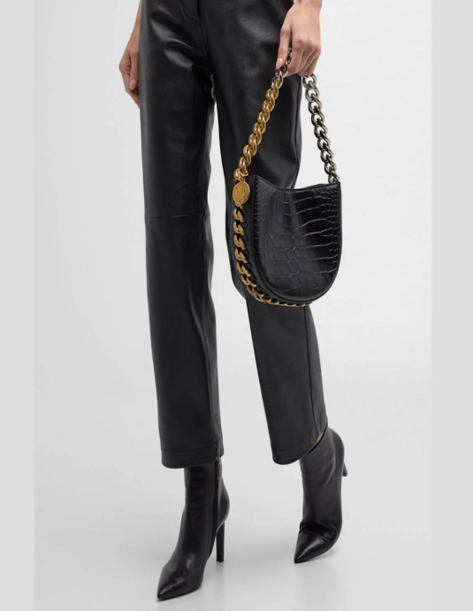Stella McCartney Frayme Croc shoulder bag