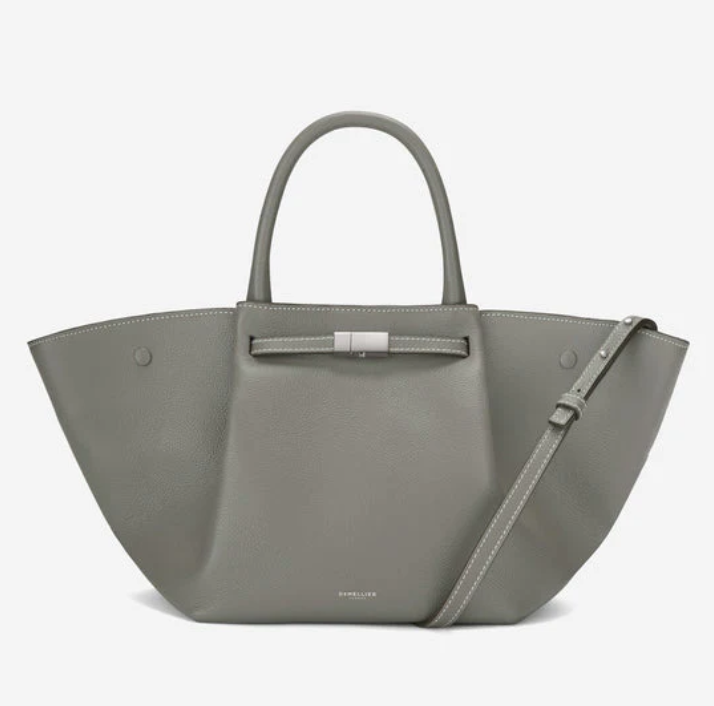 Demellier The Midi New York Grain Ecru Stitching