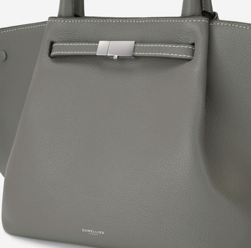 Demellier The Midi New York Grain Ecru Stitching