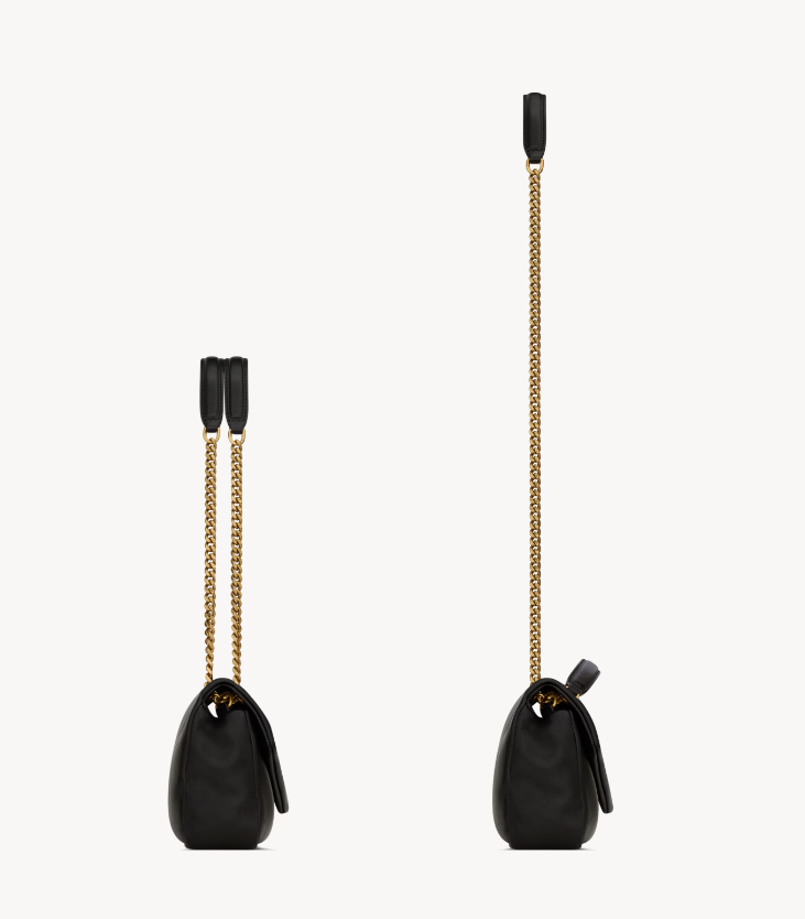 YSL Calypso small in plunged lambskin