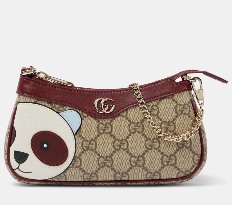 Gucci Ophidia mini panda-appliqué shoulder bag