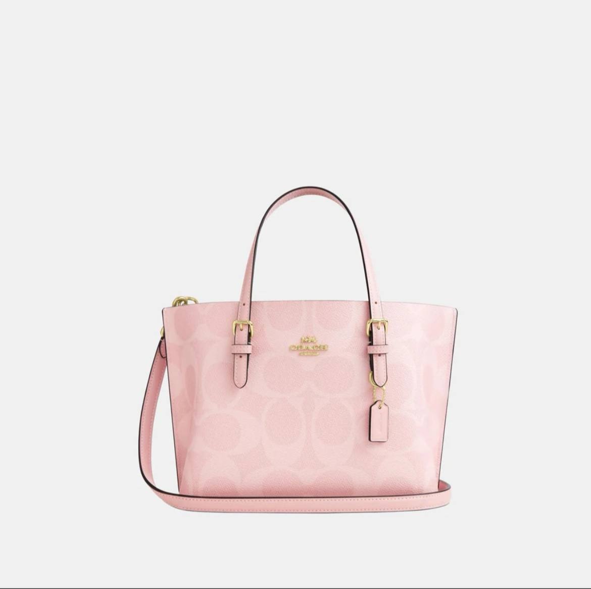 Coach Mollie Tote Bag 25 In Signature Canvas Baby Pink