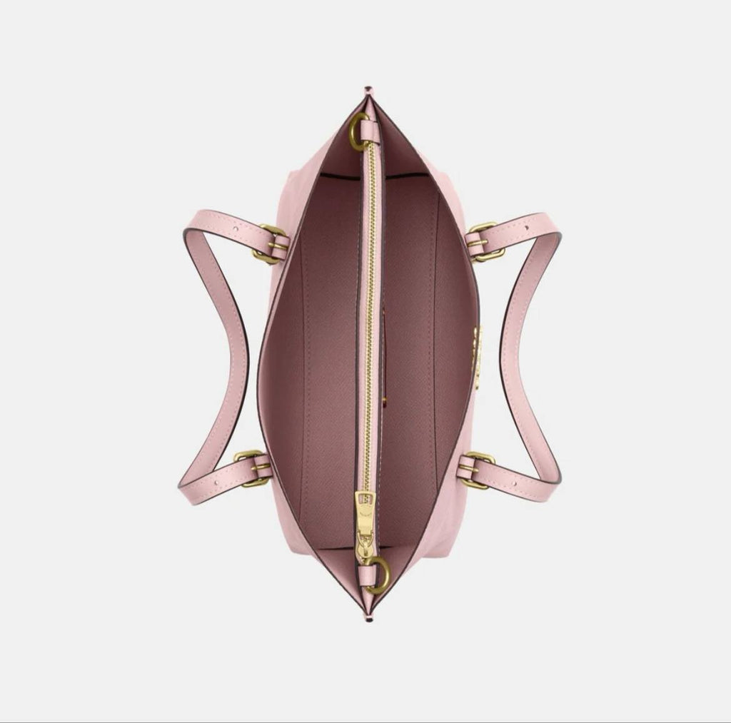Coach Mollie Tote Bag 25 In Signature Canvas Baby Pink
